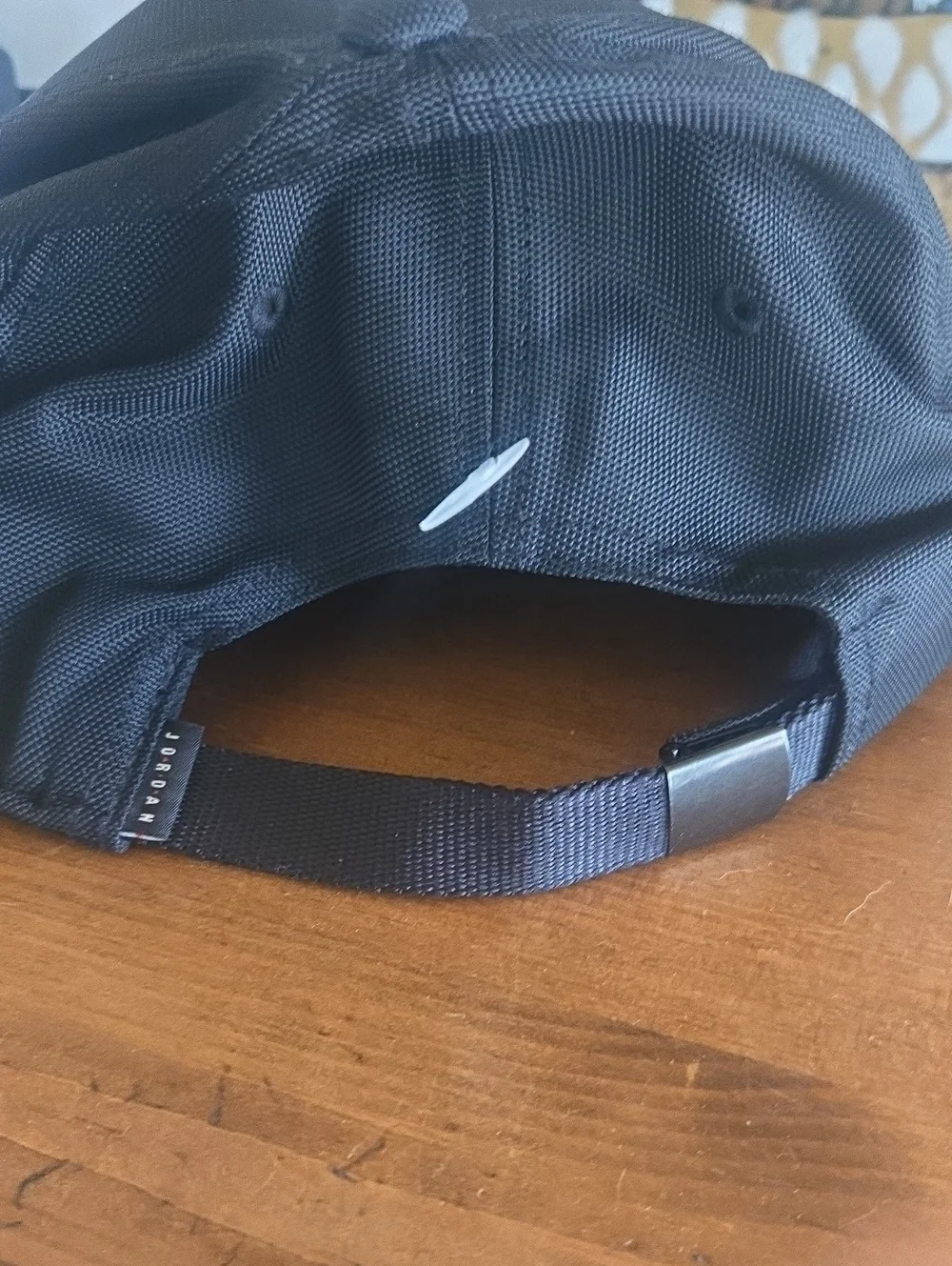 Jordan Jumpman Black Baseball Cap Hat Silver Logo Adjustable